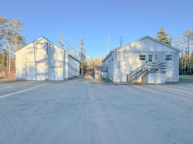 exterior space featuring a garage