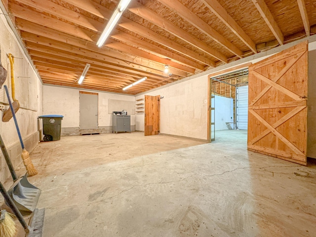 basement featuring washer / clothes dryer