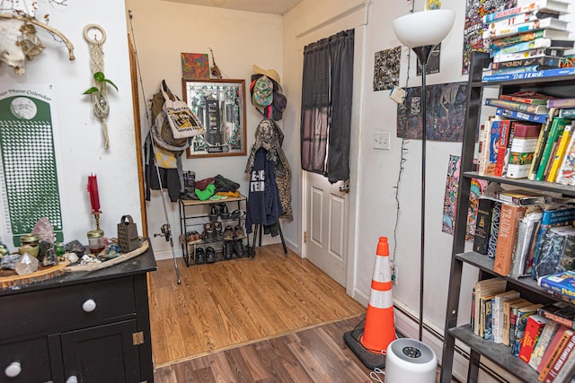 interior space featuring dark wood-type flooring