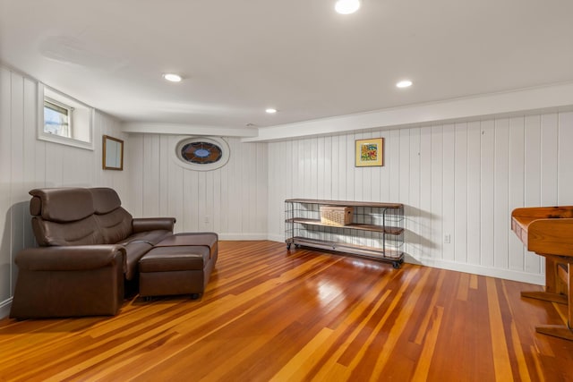 sitting room featuring wood-type flooring