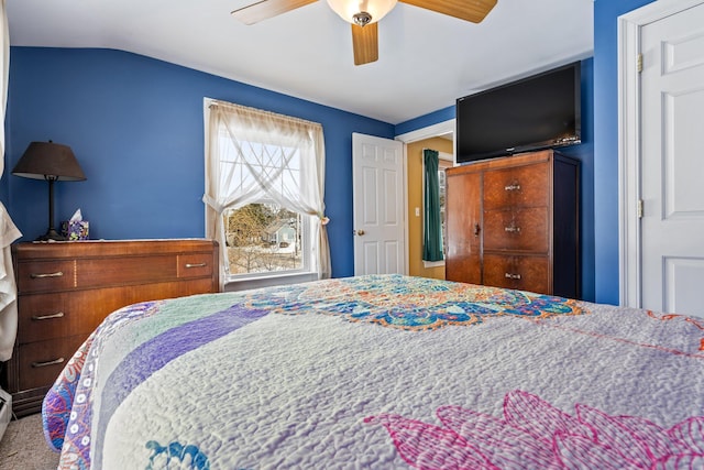 10 Seaside Ave, Saco, ME 04072 - bedroom featuring a ceiling fan and lofted ceiling