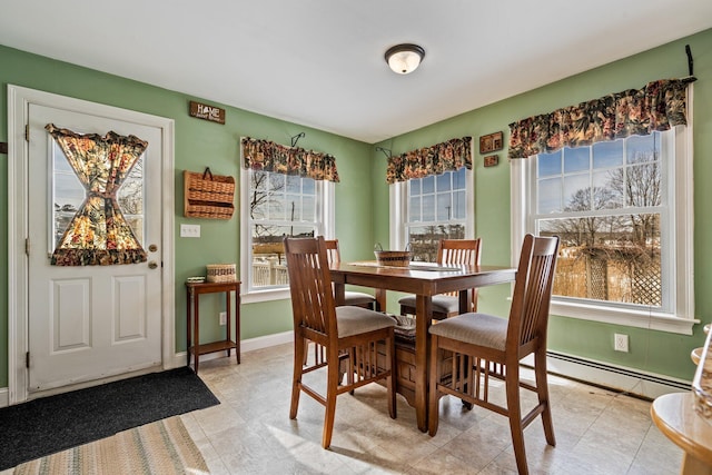 10 Seaside Ave, Saco, ME 04072 - dining area with a baseboard heating unit and baseboards