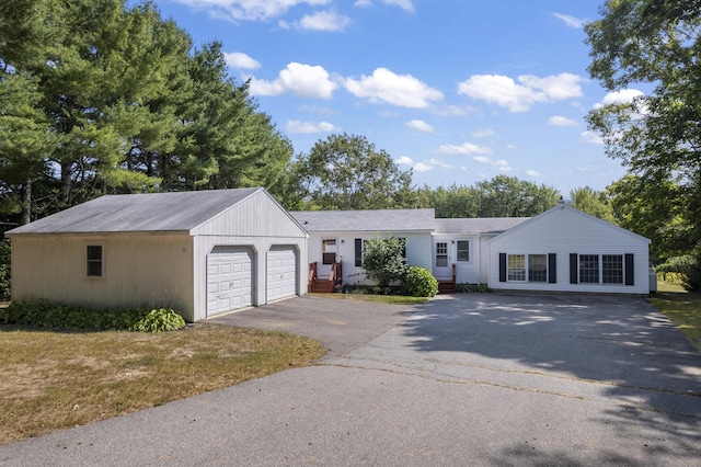 single story home with a garage