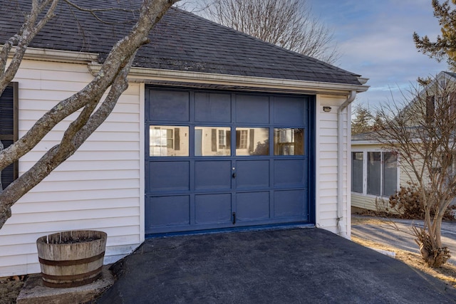 view of garage