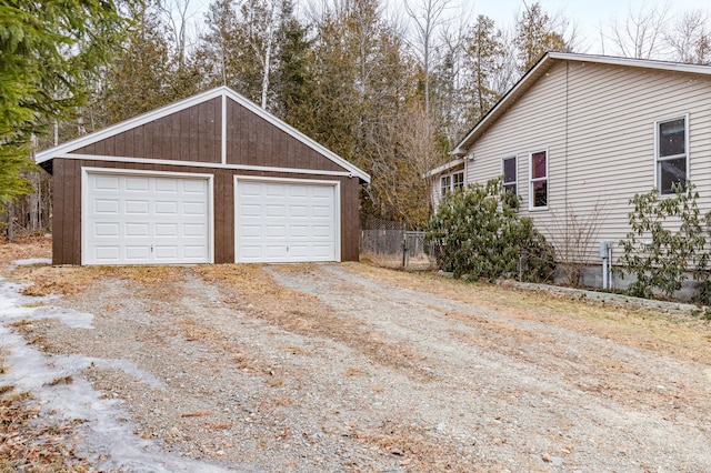 view of garage