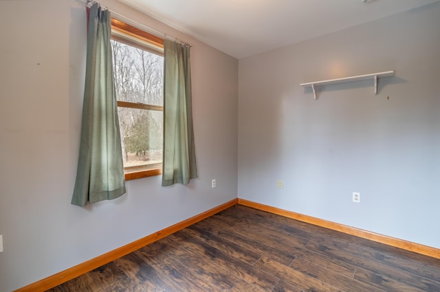 spare room featuring wood-type flooring