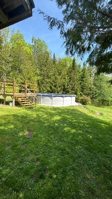 view of yard with an empty pool