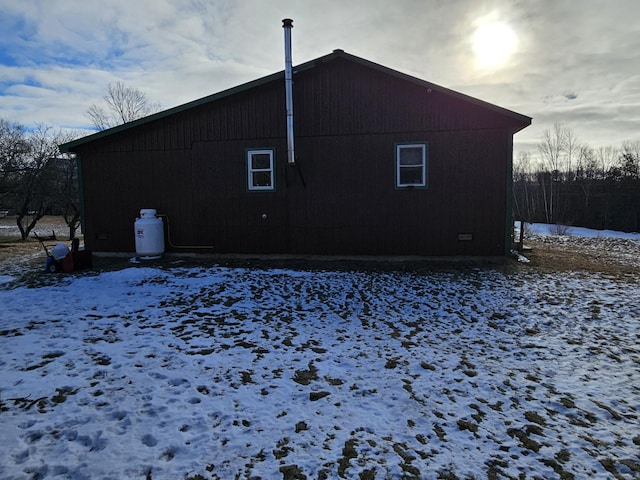 view of snowy exterior