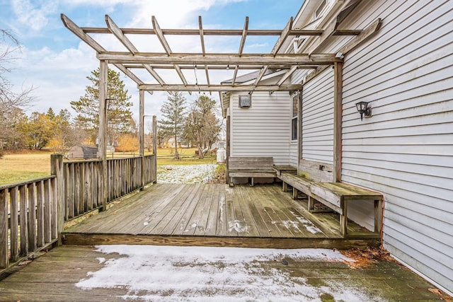 deck featuring a pergola