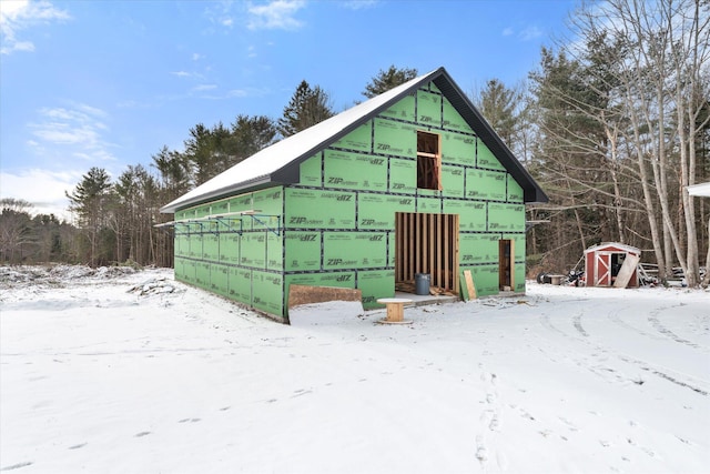 view of snow covered structure