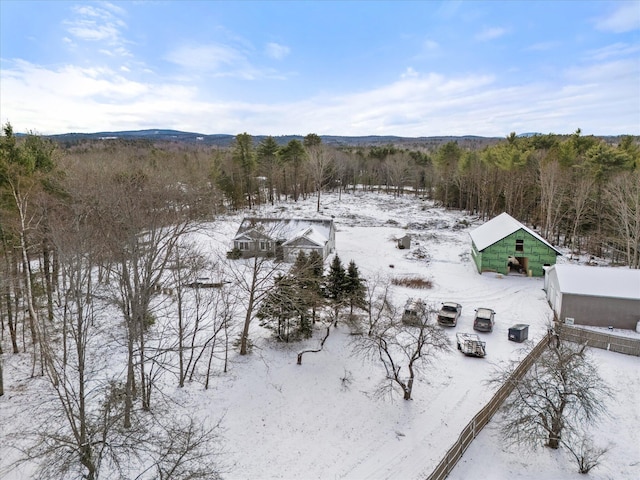 view of snowy aerial view