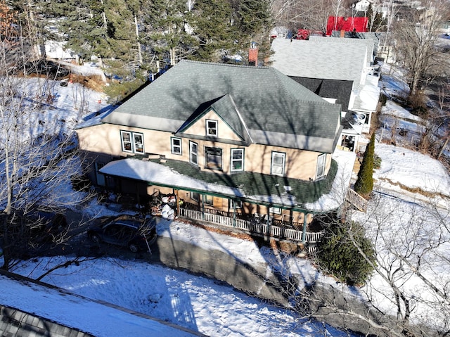 view of snowy aerial view