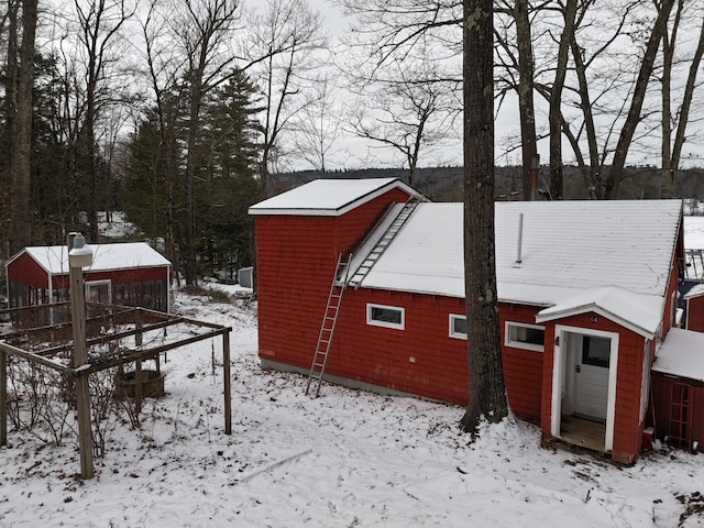 view of snowy exterior