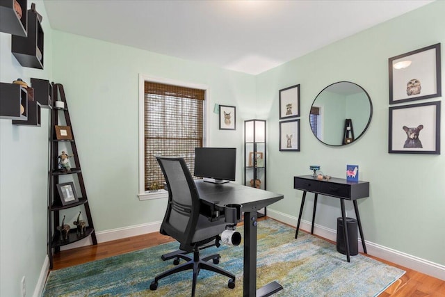 office featuring hardwood / wood-style floors