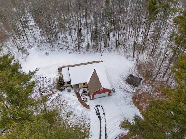 view of snowy aerial view