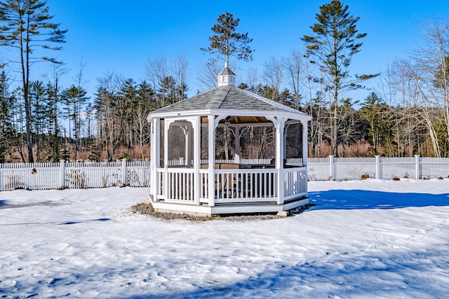 exterior space featuring a gazebo