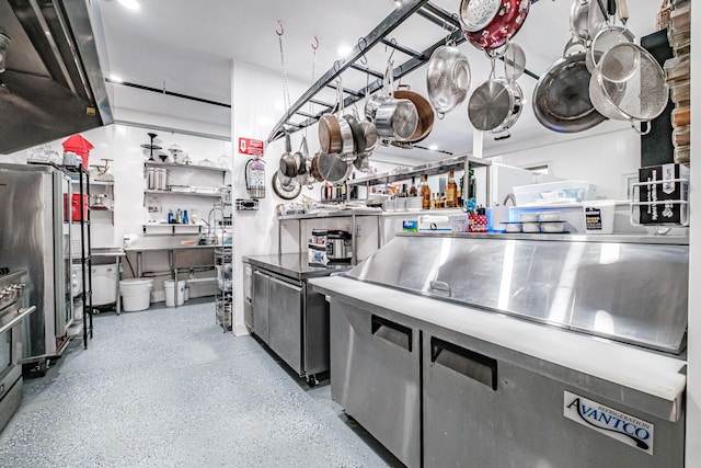 kitchen featuring stainless steel refrigerator