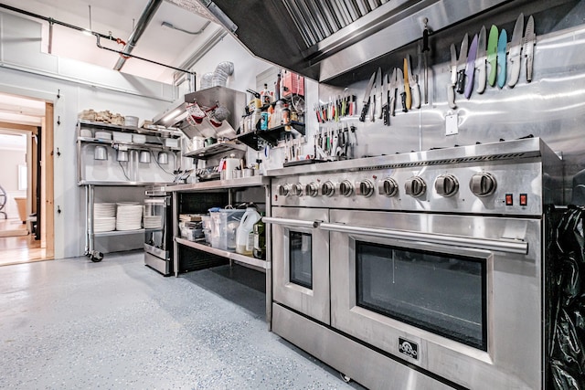 kitchen featuring range with two ovens