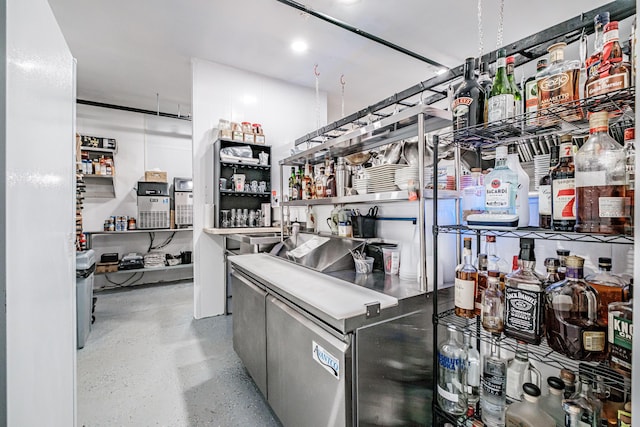 interior space with stainless steel counters