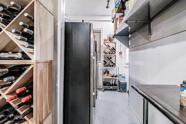 view of wine cellar