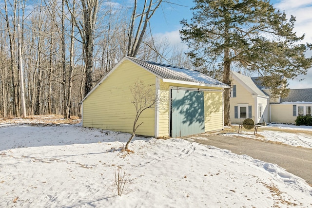 exterior space featuring a garage