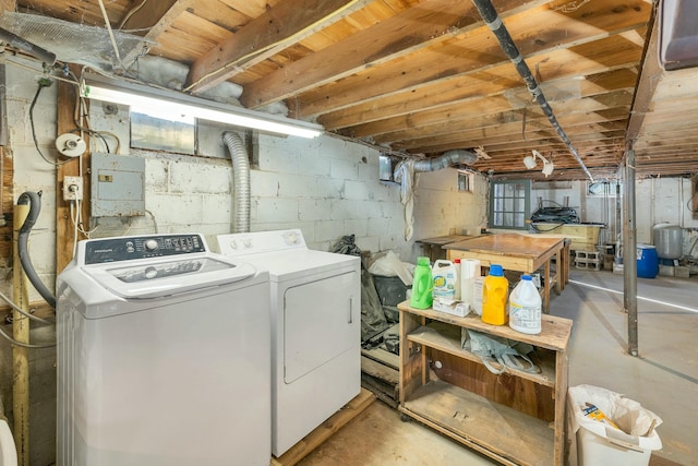 laundry room with washing machine and clothes dryer