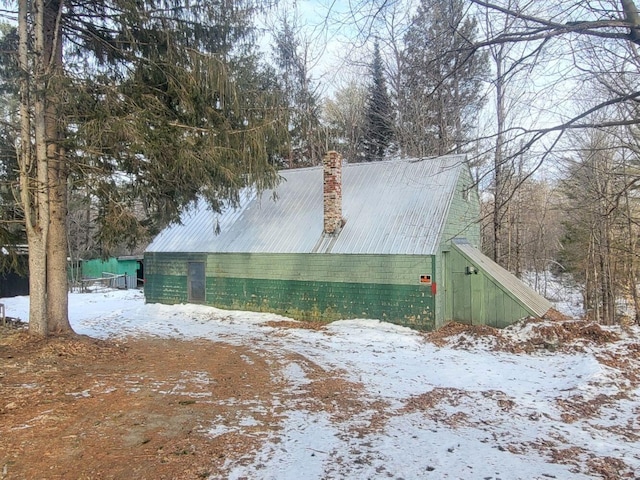 view of snow covered exterior