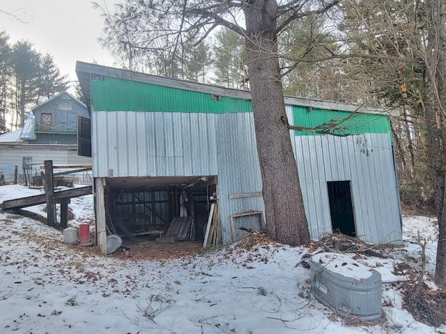 view of snow covered structure