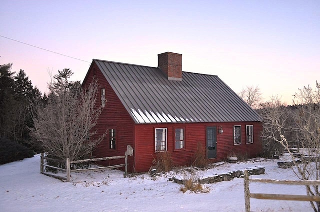 view of snowy exterior