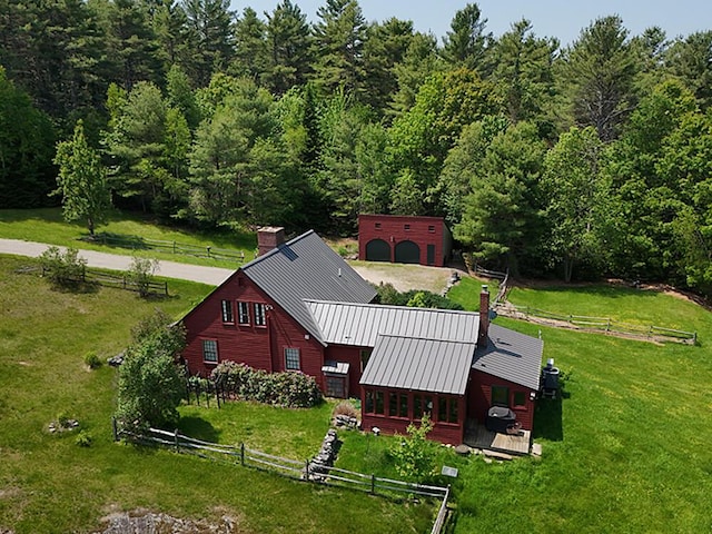 99 Angier Rd, Alna, ME 04535 - aerial view of property and surrounding area with a heavily wooded area