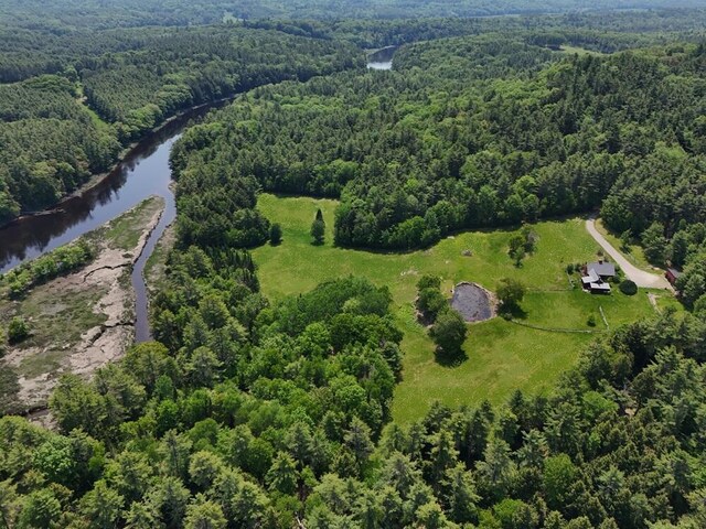 99 Angier Rd, Alna, ME 04535 - aerial view of a forest and a large body of water