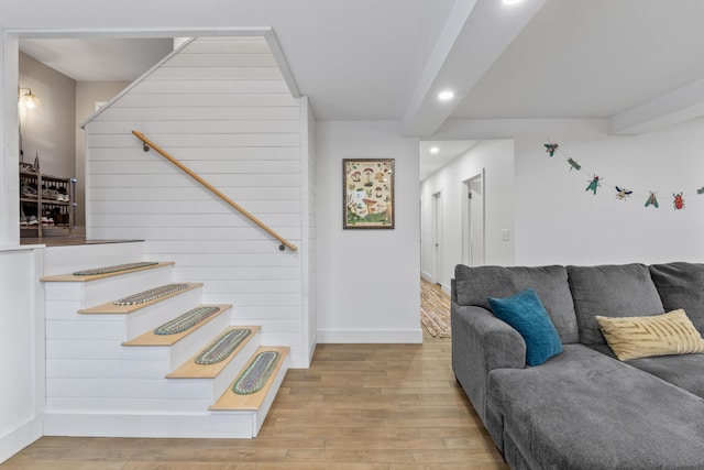 living room featuring light hardwood / wood-style floors