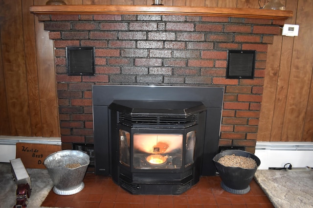 details with a wood stove