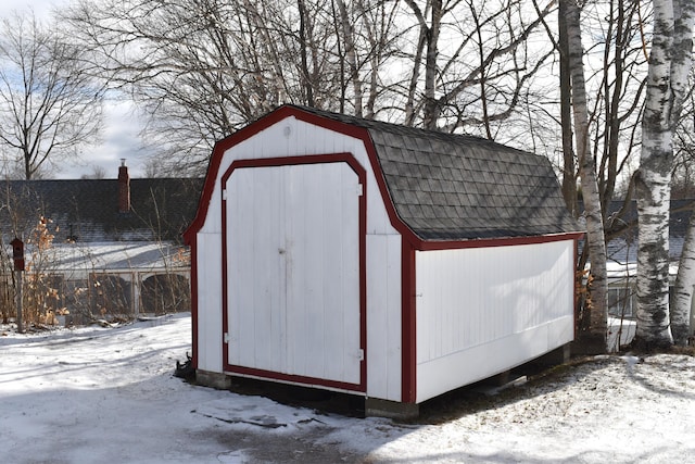 view of snow covered structure