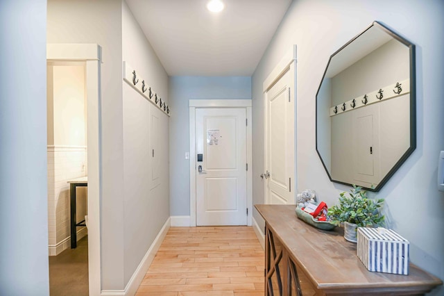 entryway featuring light wood-type flooring