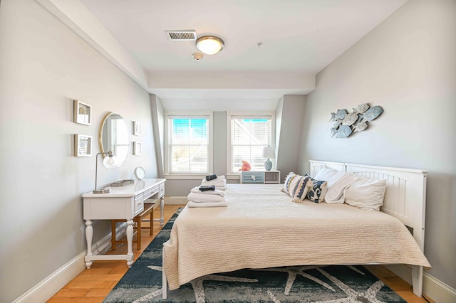 bedroom featuring light hardwood / wood-style floors