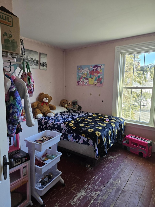 bedroom featuring dark wood-type flooring