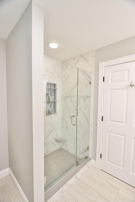 bathroom with walk in shower