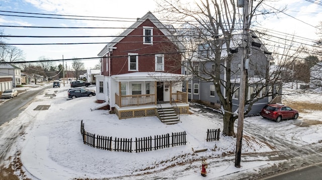 view of front of home featuring covered porch