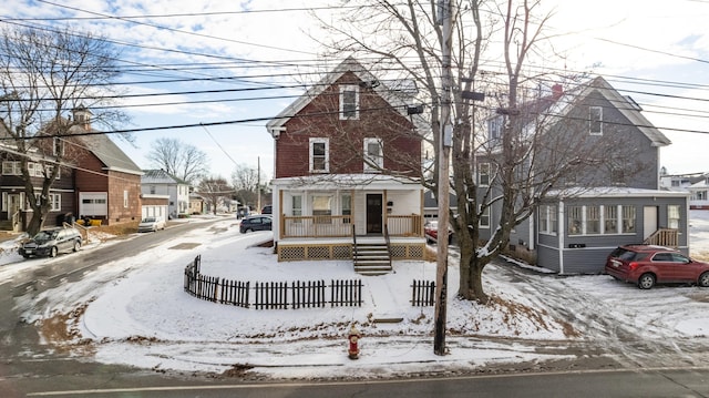 view of front of home with covered porch