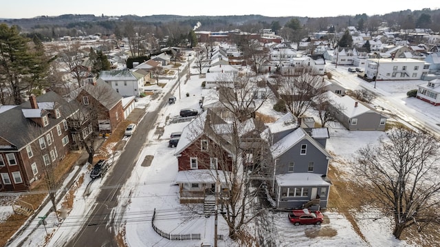 view of snowy aerial view