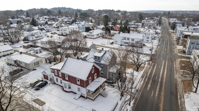 view of snowy aerial view