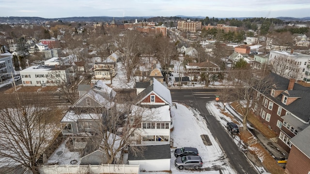 view of snowy aerial view