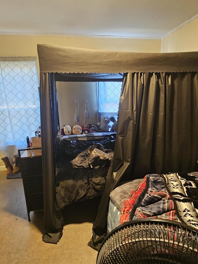 bedroom featuring ornamental molding