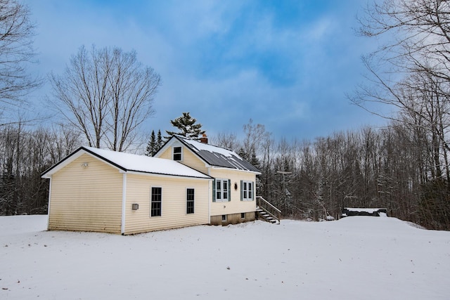 view of snowy exterior