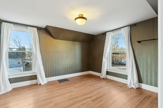 additional living space with hardwood / wood-style flooring and a wealth of natural light