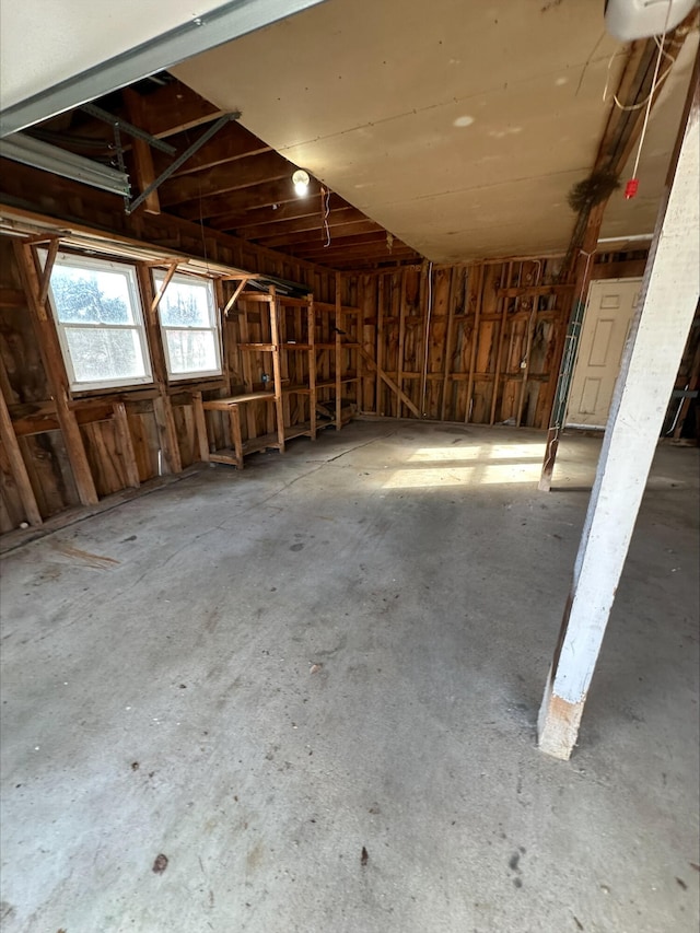 misc room with concrete flooring