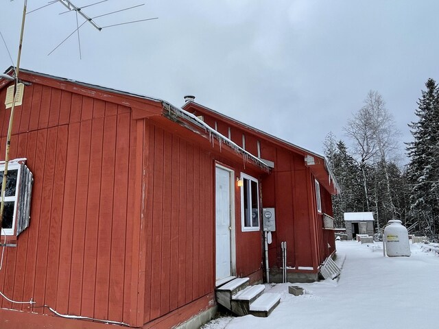 view of snowy exterior