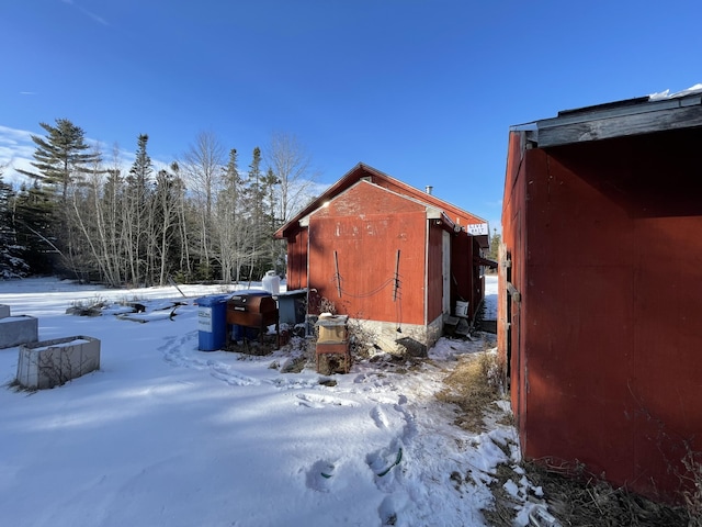 view of snowy exterior