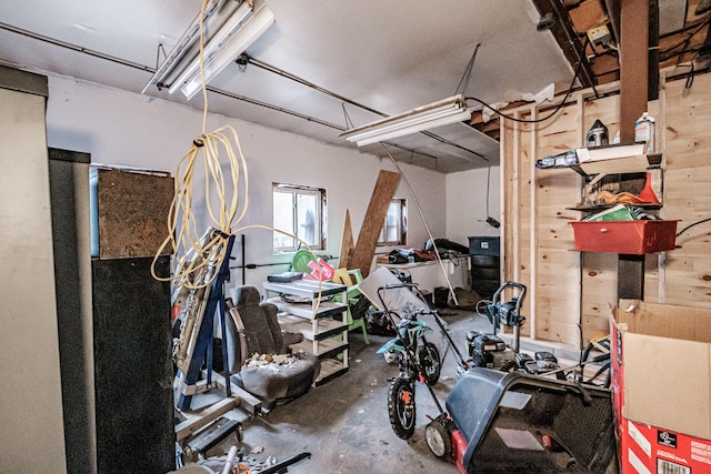 interior space featuring concrete floors